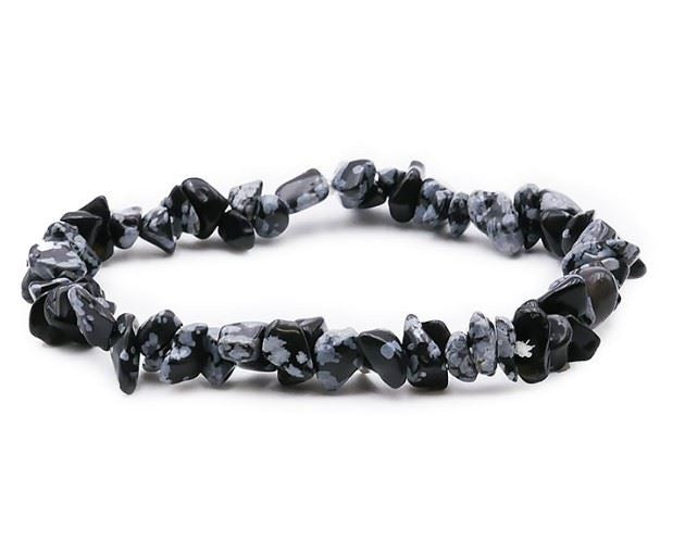 Bracelet Baroque en Obsidienne Flocon de Neige