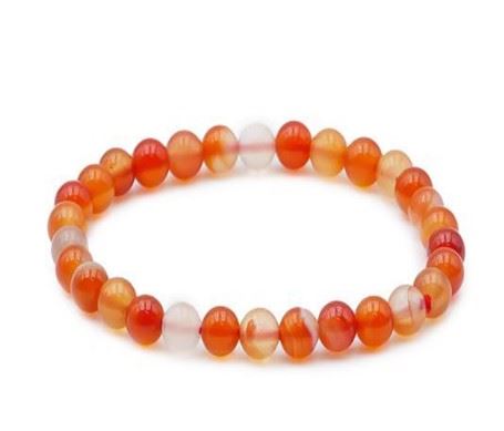 Bracelet Boule en Cornaline – 6 mm