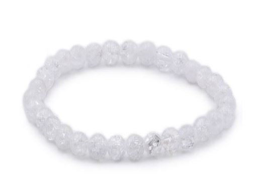 Bracelet Boule en Cristal de Roche – 6 mm