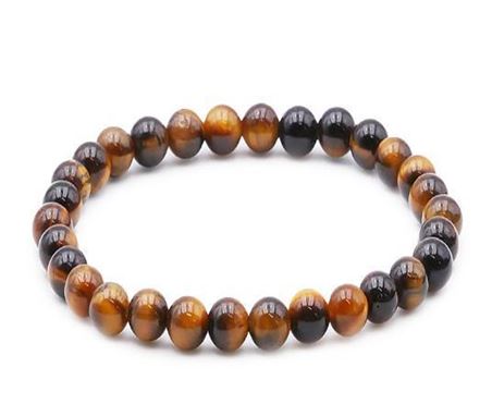 Bracelet Boule en Œil de Tigre – 6 mm