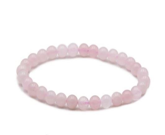 Bracelet Boule en Quartz Rose – 6 mm