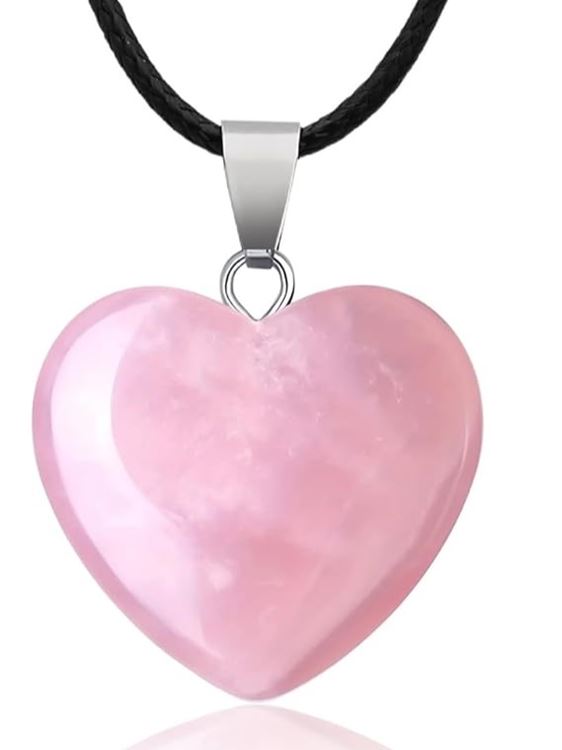 Collier Coeur Quartz rose