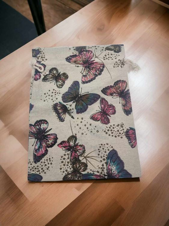 Pochette jute papillon