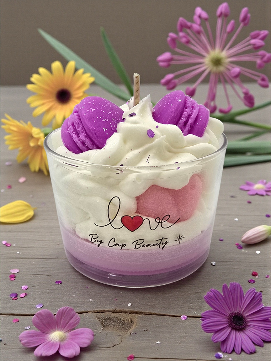 Bougie Saint-Valentin – Macaron pétillant (édition gourmande)