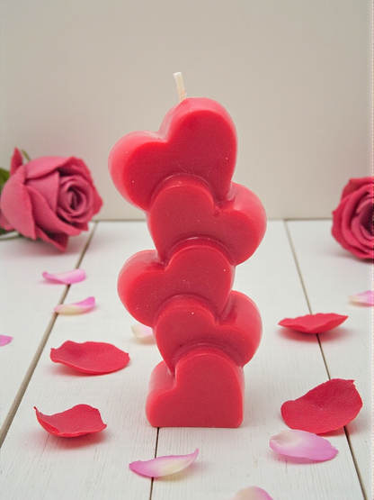 Bougie Saint-Valentin – Cœurs Passion (édition moulée)