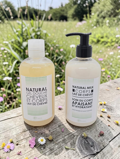 Duo Soin au Lait de chèvre– Gel Douche & Lait Corps