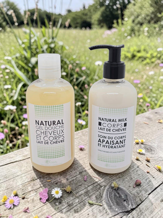 Duo Soin au Lait de chèvre– Gel Douche & Lait Corps