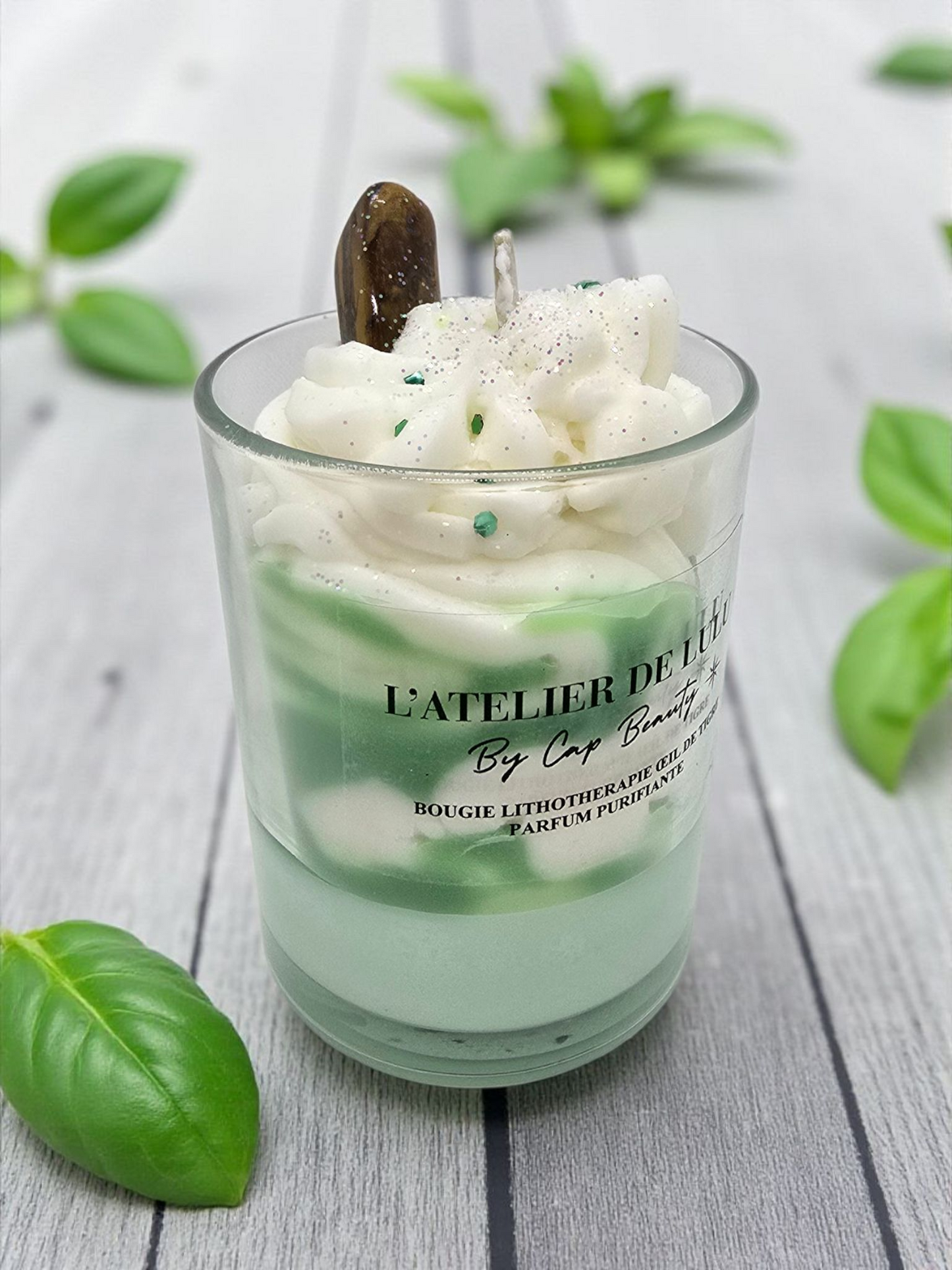 Bougie Lithothérapie -Purifiante – Œil du Tigre